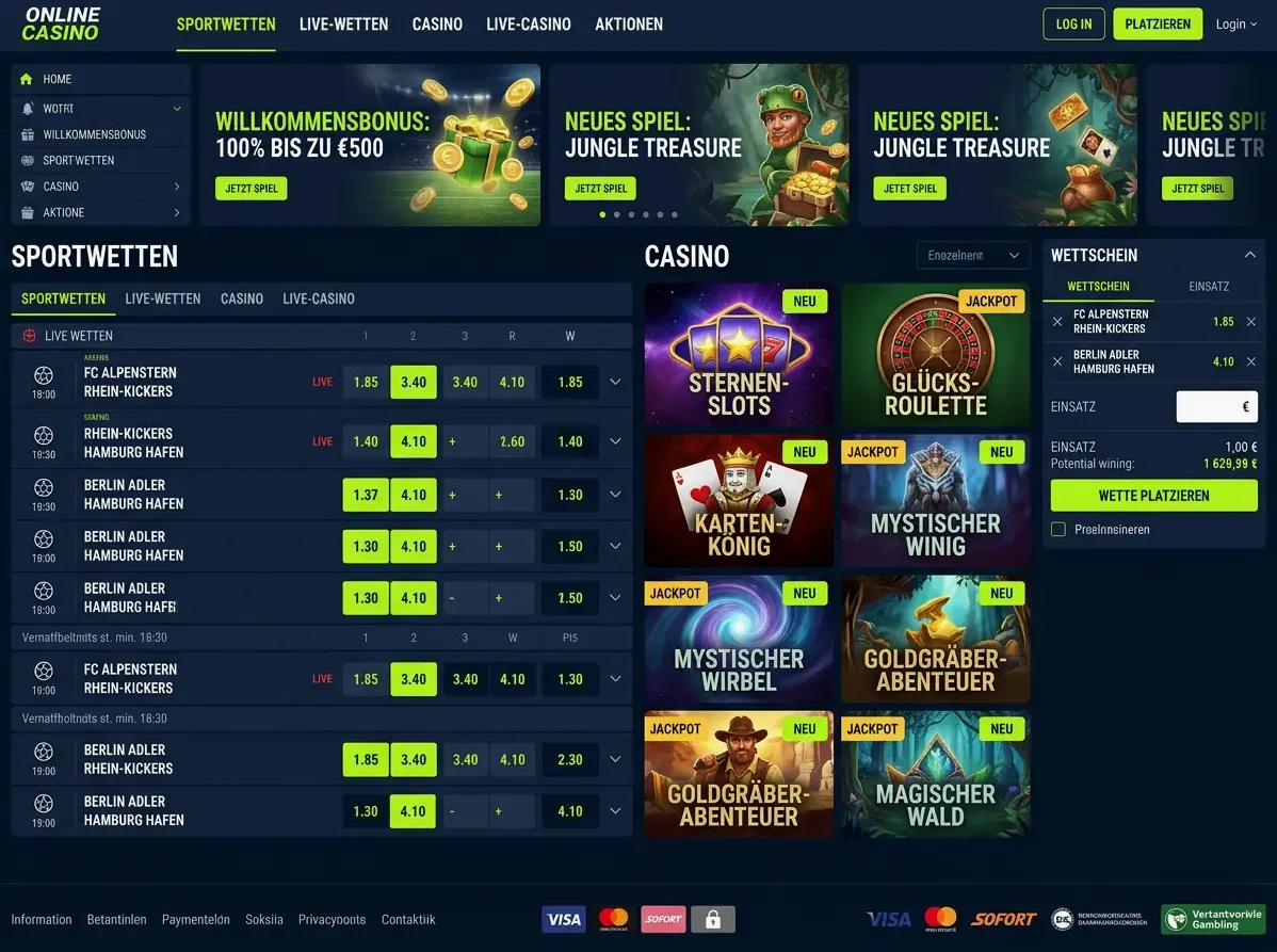 Davegas — Spiele und Quoten